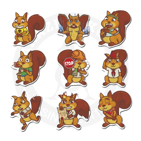 Белка наклейка