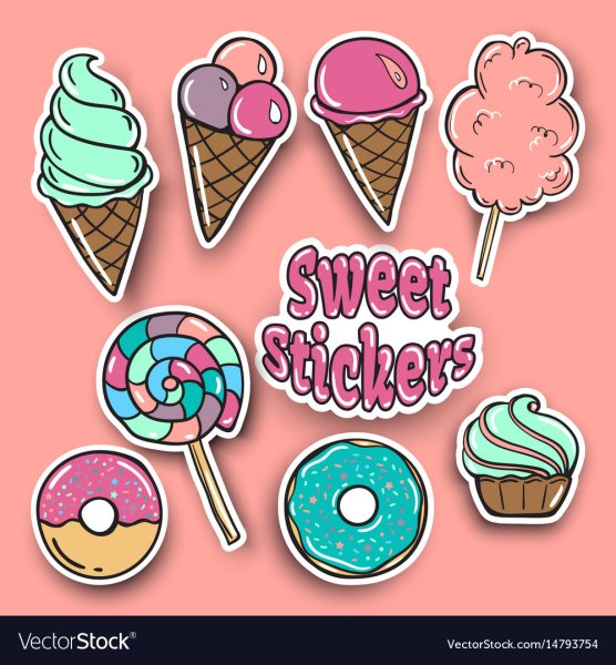 Наклейки в стиле сладости