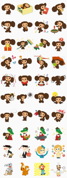 Стикеры Чебурашки в телеграме