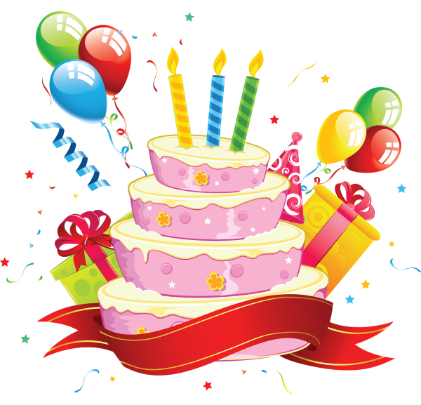 Happy Birthday надпись цветная