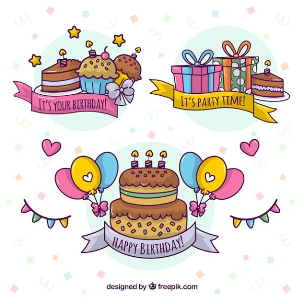 Наклейки поздравления с днем рождения