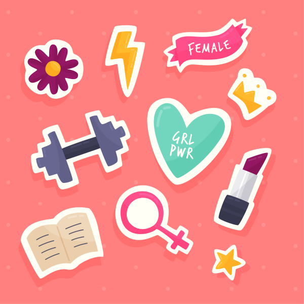 Стикер девочка с рукой