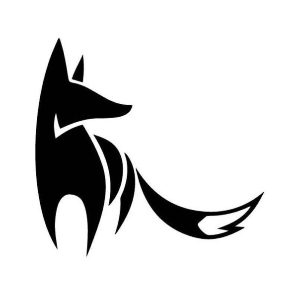 Наклейка чёрная Лис