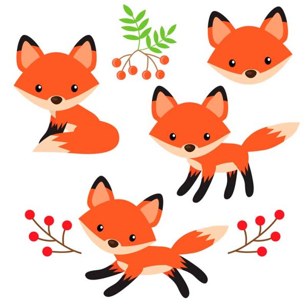 Наклейки Лисичка в детском саду