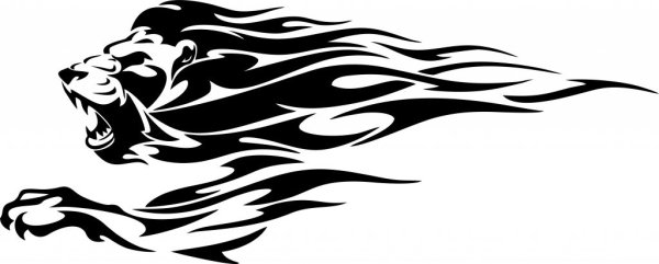 Наклейка на авто Лев вектор