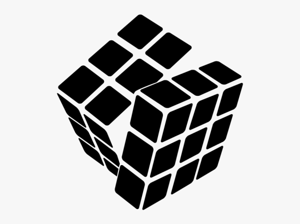Черно белый кубик Рубика