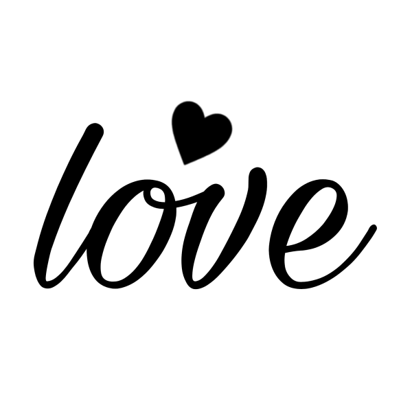 Надпись Love на прозрачном фоне