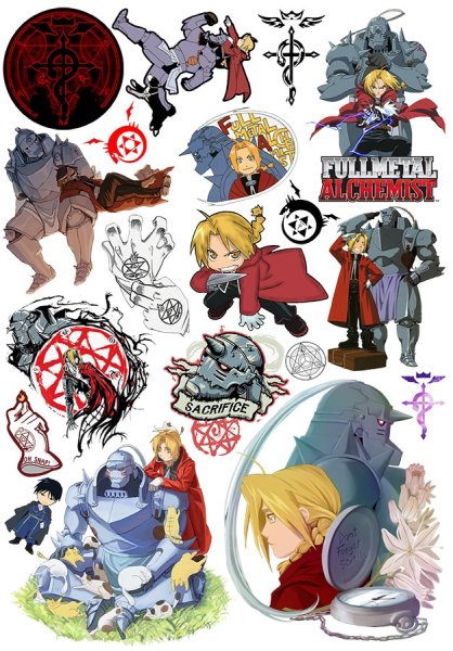 Наклейки аниме стальной алхимик