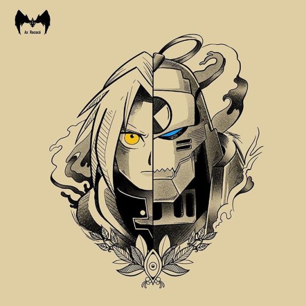 Эдвард Элрик тату эскиз