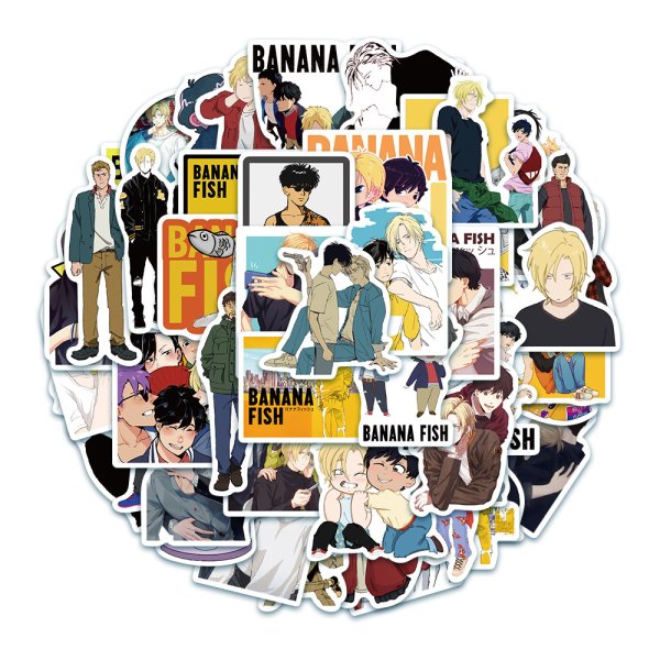 Наклейки аниме банановая рыба