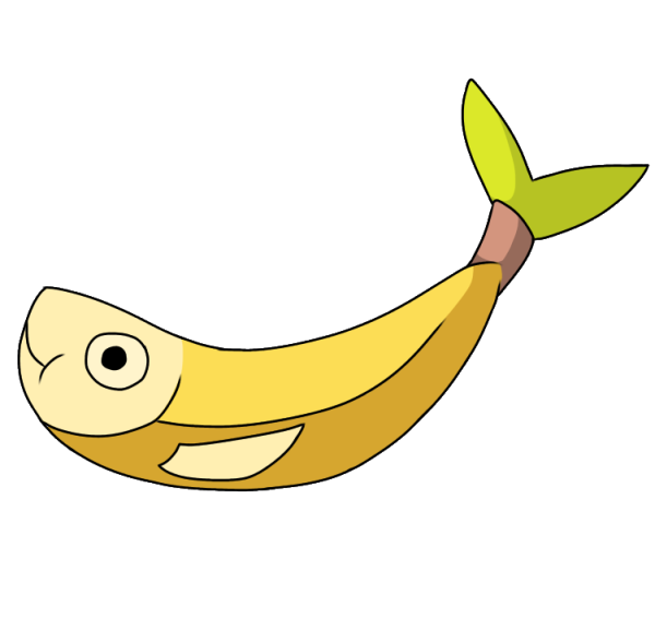 Банановая рыба наклейки