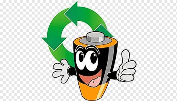 Утилизация батареек на прозрачном фоне