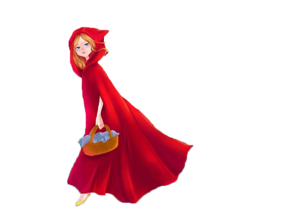 Красная шапочка на прозрачном фоне