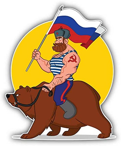 Казак на фоне флага