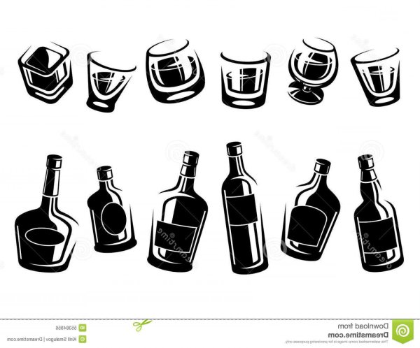 Бутылка алкоголя вектор