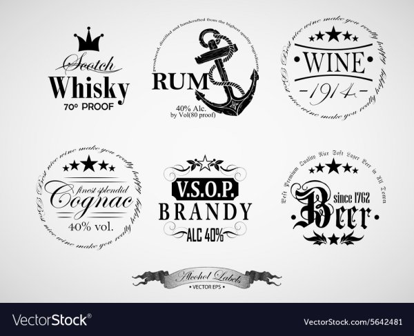 Этикетка алкоголь вектор