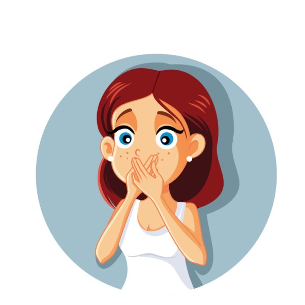 Человек прикрывает рот мультяшные