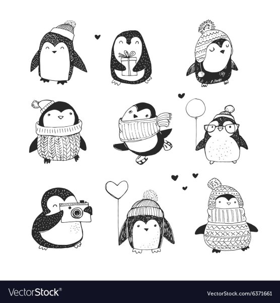 Новогодние Стикеры черно белые