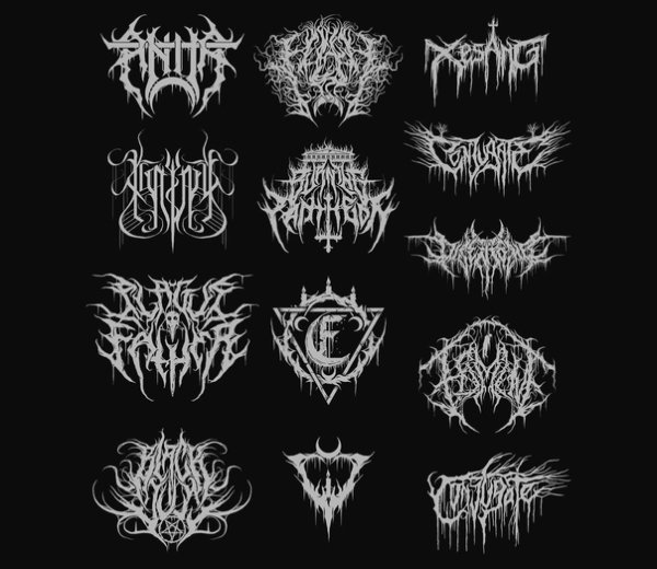 Блэк металл лого на фоне