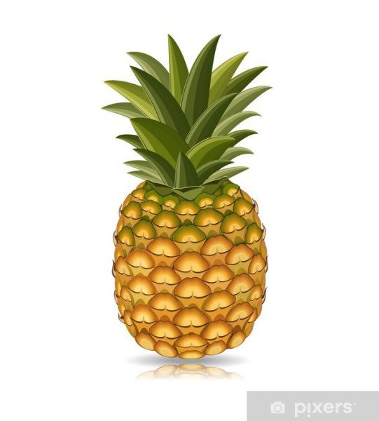 Пиксельный ананас на белом фоне PNG