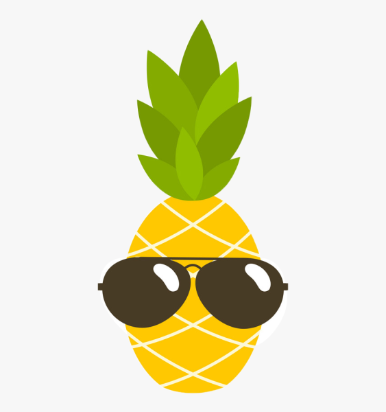 Стикер ананас в очках