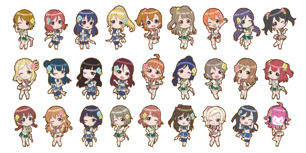 Живая любовь суперстар Чиби персонажи