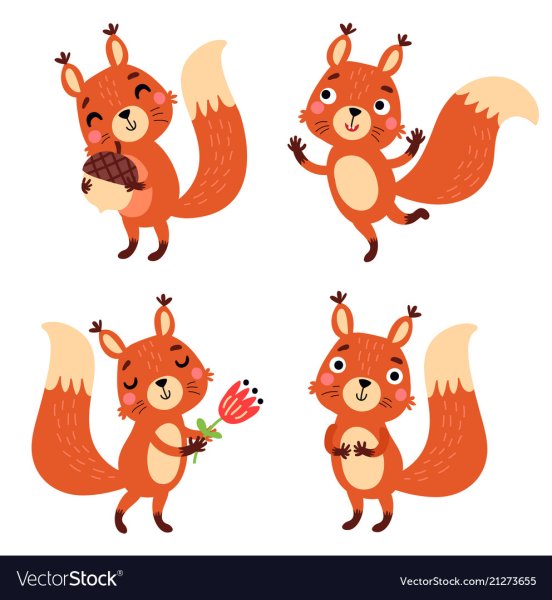 Белочка вектор чб