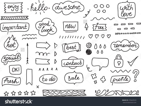 Стикеры для ежедневника черно белые