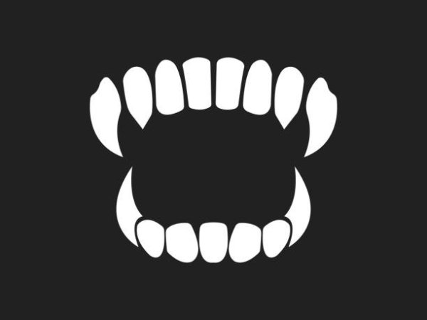 Трафарет острые зубы