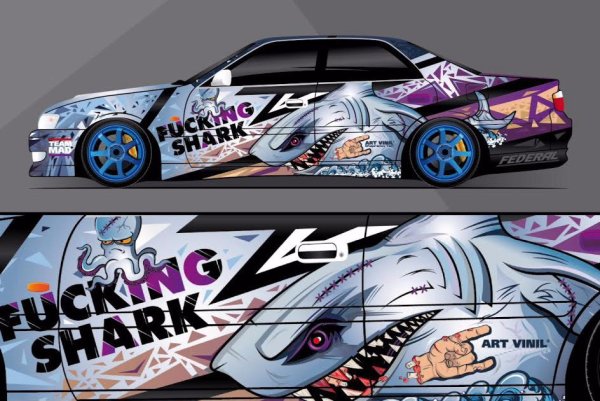 Дрифт акула винил на авто