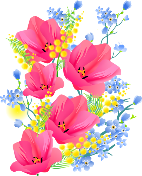 Весенние цветы мультяшные