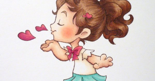 Воздушный поцелуй нарисованный