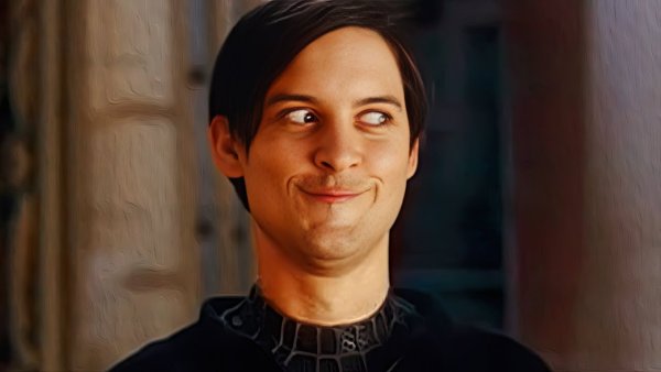 Тоби Магуайр Мем улыбка