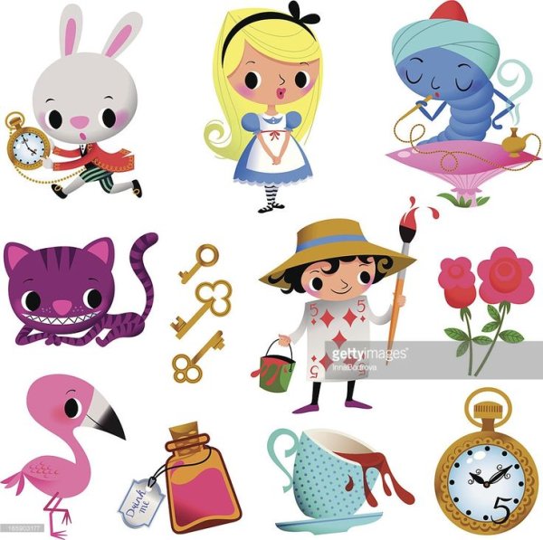 Наклейки Алиса в стране чудес