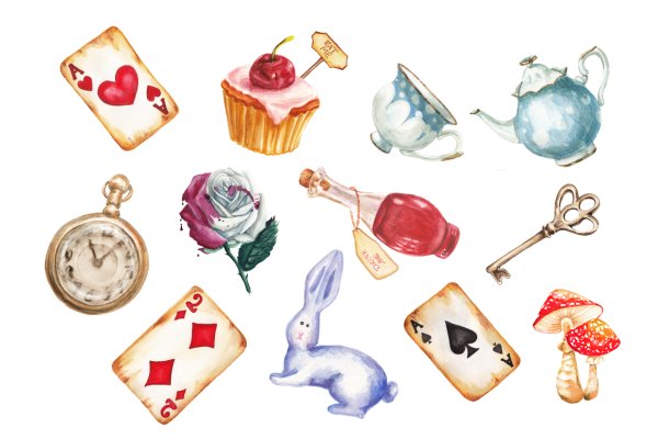 Белый кролик Алиса Шляпник