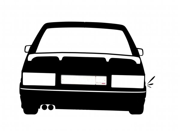 Нарисовать ВАЗ 2114 сзади