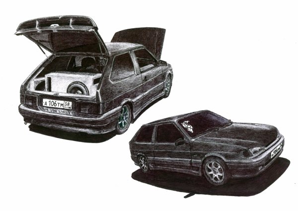 Нарисовать ВАЗ 2113