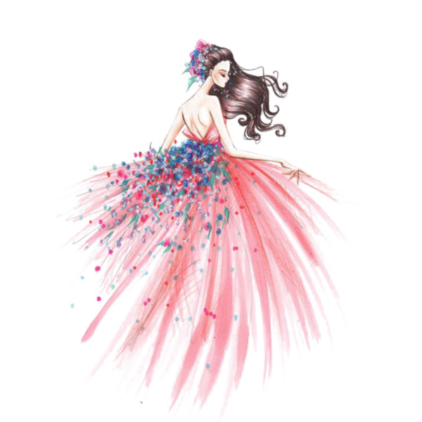 Девушка в платье вектор