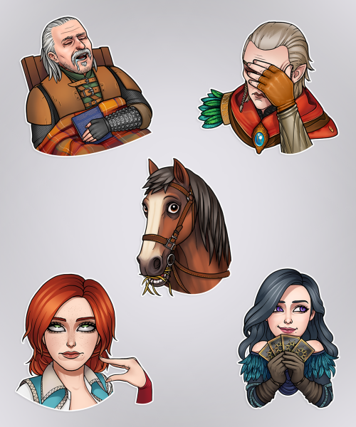 Ведьмак 3 Стикеры на белом фоне Цири