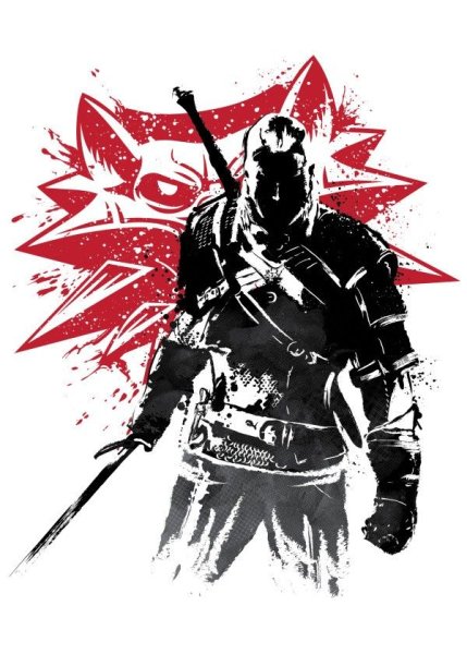 Ведьмак на белом фоне