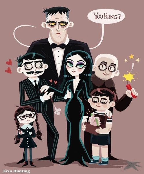 Раскраска семейка адомс