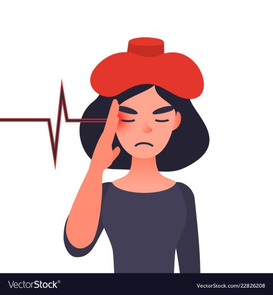 Девушка с больной головой вектор