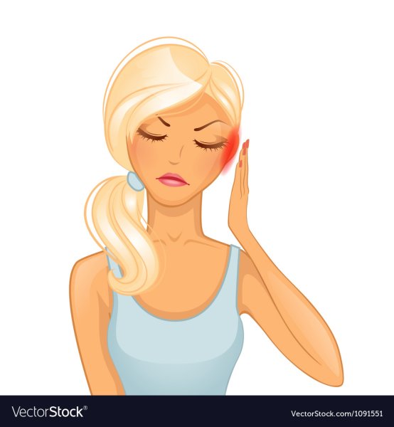 Женщина головная боль вектор