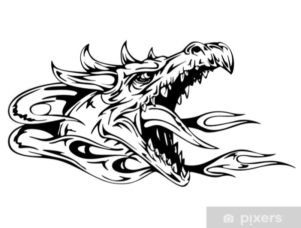 Трехглавый дракон тату