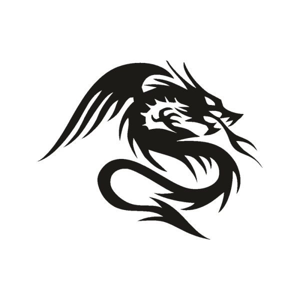 Черный дракон тату