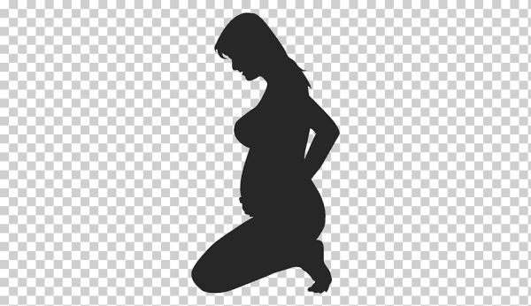 Силуэт беременной женщины на прозрачном фоне