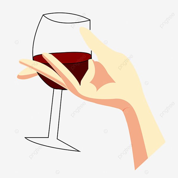Рука с бокалом