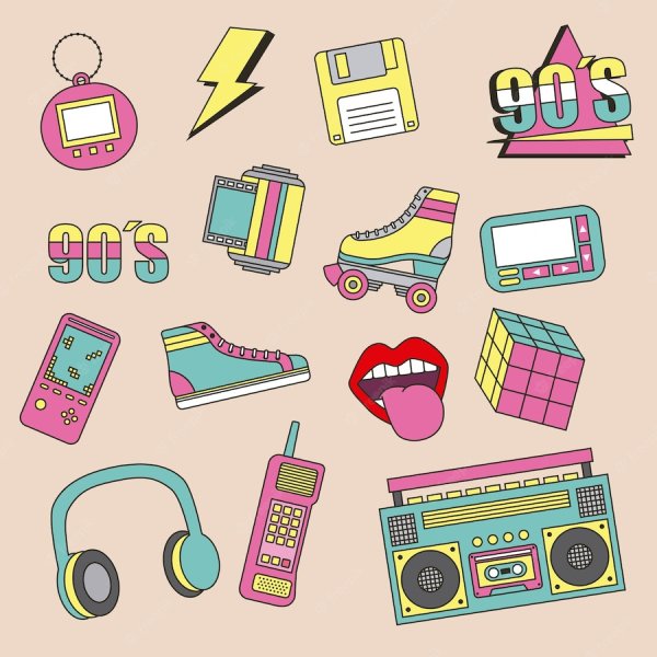 Стиль 90х вектор