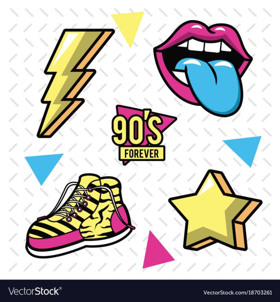 Наклейки в стиле 90х пати