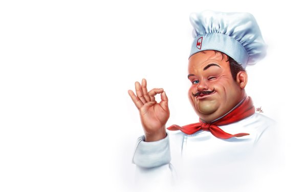 Шеф повар на белом фоне